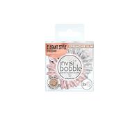 Invisibobble Pink and Silver Satin Hair scrunchies x2 Sprunchie Slim - Scrunchie Hair Elastic with a Spiral Elastic Inside Satin,IB-SPSL-HP10002