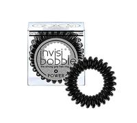 invisibobble POWER Hair Ties, True Black, 3 Pack - Extra Strong Grip, Waterproof, Traceless - Perfect for Sports, Suitable for All Hair Types