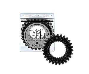 invisibobble POWER Hair Ties, True Black, 3 Pack - Extra Strong Grip, Waterproof, Traceless - Perfect for Sports, Suitable for All Hair Types