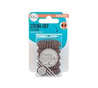 invisibobble Power Traceless Spiral Hair Ties - 5 Pack - Brown - Strong Elastic Grip Coil Hair Accessories for Active Women - No Kink, Non Soaking - Gentle for Girls Teens and Thick Hair