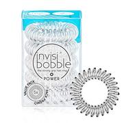 invisibobble Power Traceless Spiral Hair Ties - 5 Pack - Crystal Clear - Strong Elastic Grip Coil Hair Accessories for Active Women - No Kink, Non Soaking - Gentle for Girls Teens and Thick Hair
