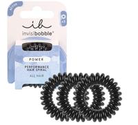 invisibobble Hair Scrunchies Power - Spiral, HAIRLOVETECH, Strong Hold, True Black, Pack of 3