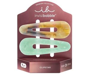 Invisibobble Premium Rainbow Carousel Colorful hair clips in green and brown tones 2 pcs, Rainbow Carousel