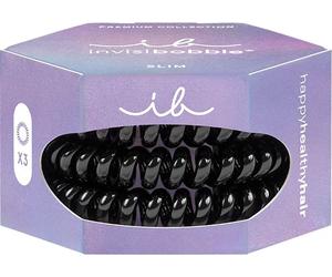 Invisibobble Premium Slim spiral hair elastics 3 pcs, True Black
