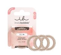 invisibobble Slim Hair Scrunchies Bronze Me Pretty I 3 x Thin Hair Bobbles Bronze for Girls and Women I Elegant Look & Strong Hold I Designed in the Heart of Munich, 1 Piece (Pack of 3)