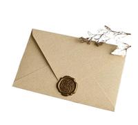 Invitation Envelope 10Pcs Linen Texture Retro Envelope Simple With Sealing Wax Sticker Blessing Thank Nostalgia Art Invitation Card(Beige 10pcs)
