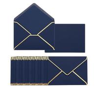 Invitation Envelope 200Pcs A7 Envelope With Gold Border Envelopes For 5x7 Card V Flap For Office Wedding Cards Invitation(Color 2)