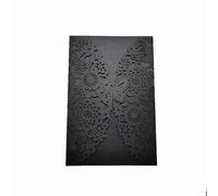 Invitation Envelopes， Butterfly Wedding Invitation Cards 10 pcs Glitter Multicolor with Envelopes(Black,Only Cover)
