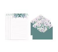 Invitation Envelopes， Multicolor Flower Envelope Stationery Kit with 4 A5 Letter Papers(Color 3)