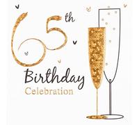 Invitation Happy Birthday 65th with Envelopes Pack of 6