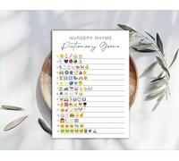 InvitationHouse Nursery Rhyme Emoji Pictionary Baby Shower Game - Set of 24