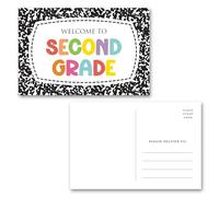 InvitationHouse Welcome Back to School Composition Notebook Postcards - Set of 32 (Second Grade)
