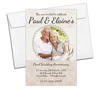 Invite Designs Ltd 10 Personalised 30th Pearl Wedding Anniversary Invitations PHOTO Invites N20