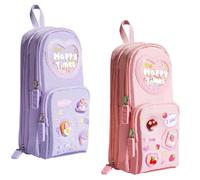 Invite Enterprise Cartoon Theme Pencil Case - 3D EVA Pencil Case Pouch, Multipurpose Zipper Pencil Case for Kids, Pen and Pencil Bag for School Kids, Girls, Stationery Storage Box, Happy Time Combo,