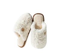 Invite only Deals Prime Ladies Slippers Memory Foam Slip on Slippers Closed Toe Slippers Wide Fit Orthotic Slippers Fuzzy Comfortable Faux Fur Lined Slipp Slippers with Arch Support Women White