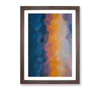 Invited By The Sea Abstract Framed Print | A3 Walnut Framed Wall Art | Ready to Hang | Abstract Nautical Picture | Living Room Bedroom Lounge Office