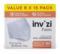 Invizi Pants Maxi Small, Disposable Pull-Up Incontinence Pants for Men, Women & Elderly, 2200mL Absorbency for Heavy & Overnight Bladder Leaks, Discreet Adult Nappy, Odour Control (6 x 15 Count)