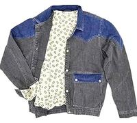 INVO SELL UP Back To Martyy Future Grey Denim Jacket For Mens Retro Vintage Jean Jacket, Grey, L