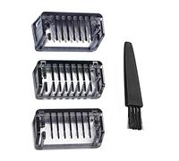 INVODA 3 Shaver Comb 3PCS with Brush for Micro Touch SOLO Shaver, Blue+Black, Unisex, Adults, Modern, Rechargeable, Titanium Foil Head, Includes Free Brush