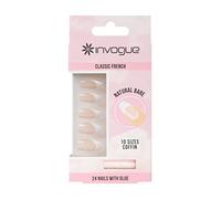 Invogue Coffin Natural Bare False Nails With Glue 24 Pack