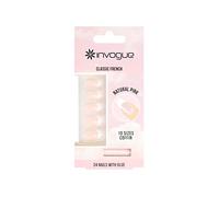 Invogue Coffin Natural Pink False Nails With Glue 24 Pack