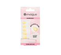 Invogue Matte Pastel Yellow Square Nails (24 Pieces)