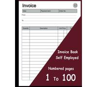 Invoice Book Self Employed Numbered pages 1 To 100