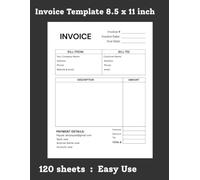 Invoice Template Book - 120 Sheets | 8.5 x 11 Inches for manage your business finances with this professional