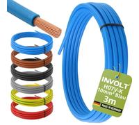 INVOLT H07V-K 3M 10mm ² Blue Single Core Cable Flexible Wiring Line PVC Metre, Made IN Germany