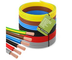 INVOLT H07V-K 6 MM ² Wiring Line 6 X 5m Set, Single Shot Black, Blue, Brown, Grey, Green-Yellow, Red, Made IN Germany
