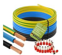 INVOLT H07V-K Wiring Cable 10mm² 3m Black 1m Blue 1m Green/Yellow, 6mm²