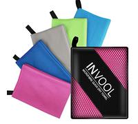 Invool Microfiber Towel, 5 colours with carry bag - Quick Dry Towel for Travel, Camping, Fitness, Beach, Vacation, Fast Drying and Absorbent