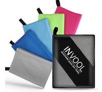 Invool Microfiber Towel, 5 colours with carry bag - Quick Dry Towel for Travel, Camping, Fitness, Beach, Vacation, Fast Drying and Absorbent