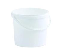 Invopak 10 x 5.6 L Plastic White Buckets with Handle and Lid, Tamper Evident