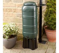 Invopak 100L Recycled Plastic Mini Rainsaver Water Butt Kit Includes Tap, Stand & Diverter - Green