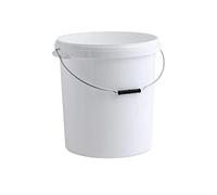 INVOPAK 30 Litre Food Grade Plastic Bucket with Lid and Wire Handle, White, Airtight, Recyclable & BPA Free