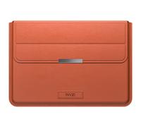 INVZI Laptop Sleeve 13"/14" PU Leather Case for MacBook Air, MacBook Pro M1/M2 2018-2022 and Other Ultra-Thin Laptops, Compact Design Sleeve Pouch with Stand (Saddle Brown)