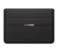 INVZI MacBook Sleeve, Vegan Leather Bag Compatible with 13”/14" MacBook Air, MacBook Pro M1/M2/M3/M4 2018-2024, Compact Design with Invisible Stand (Black)