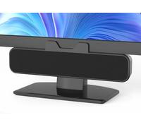 Inwa Computer Speakers for Desktop PC, USB Monitor Speakers with Clip, Wired Computer Sound Bar for Laptop with Loud Sound & Bass, Easily Clamps to Monitors (USB-C to USBAdapter Included)