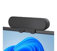 Inwa PC Speaker, USB Monitor Speaker with Clip-On, 10 W with HD Stereo Sound, for PC Monitor, Laptop, Mobile Phone, Desktop, Outdoor, Plug and Play (Black)