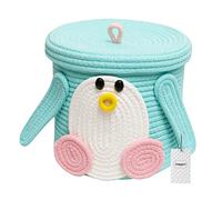 Inwagui Cotton Rope Storage Basket Small Woven Basket Cute Penguin Shaped Nursery Decorative Basket Baby Toys Storage Box with Lid - Type B
