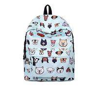 Inwagui Unisex School Backpack Cute Dogs Print Student Book Bag Casual Travel Daypack Laptop Rucksack for Boys Girls Teenagers - Blue