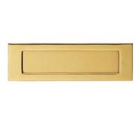 Inward Opening Letter Plate - 257mm x 81mm Polished Brass Plain Door Letterbox