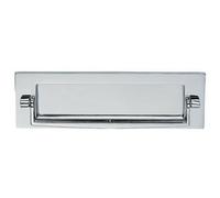 Inward Opening Letter Plate with Knocker 226mm Fixing Centres Polished Chrome