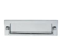 Loops Inward Opening Letter Plate with Knocker 226mm Fixing Centres Polished Chrome Loops Multicolor