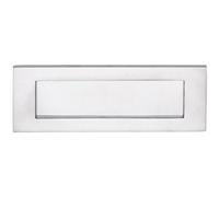 Inward Opening Letterbox Plate- 242mm Fixing Centres- 278 x 95mm- Satin Chrome | Front Door Letterbox Plate Cover - Interior/Exterior Mailbox Tidy - Door Post Flap