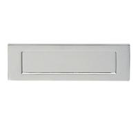 Loops Inward Opening Letterbox Plate 275mm Fixing Centres 306 x 104mm Satin Chrome Loops Multicolor