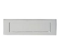 Loops Inward Opening Letterbox Plate 275mm Fixing Centres 306 x 104mm Satin Chrome Loops Multicolor