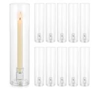 Inweder 10 Pcs Hurricane Candle Holder | Open Ended Glass Cylinder Sleeves