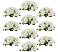 Inweder Flower Balls Centerpieces for Tables: 10 PCS White Flowers for Centerpieces Floral Arrangements Centerpiece for Wedding Party Celebration Home